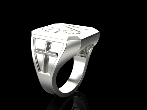 Initial signet ring model 1019 3D Print Model
