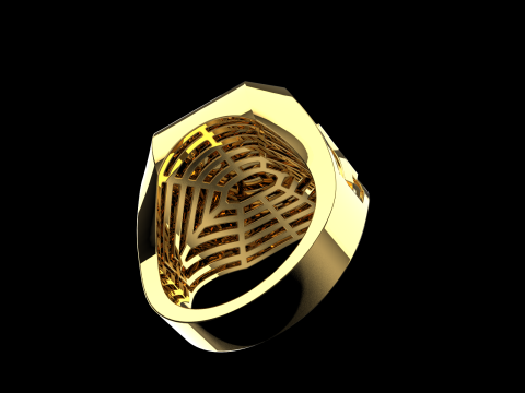 Initial signet ring model 1019 Modelo de Impressão 3D