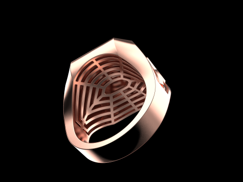 Initial signet ring model 1019 Modelo de Impressão 3D