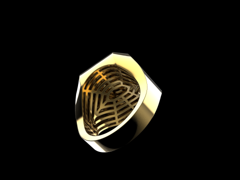 Initial signet ring model 1018 3D Принт Модель