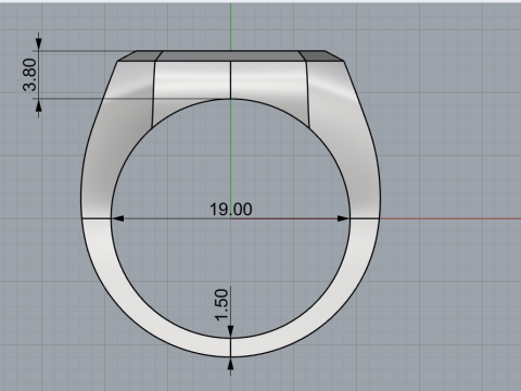 Initial signet ring model 1018 3D Принт Модель