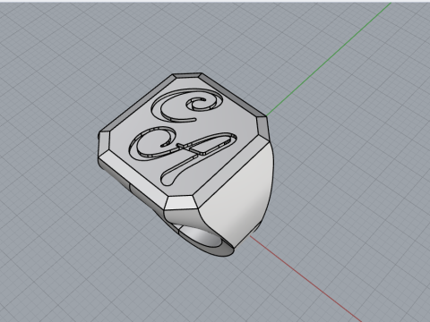 Initial signet ring model 1018 3D Принт Модель
