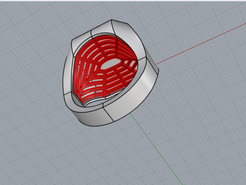 Initial signet ring model 1018 3D Принт Модель