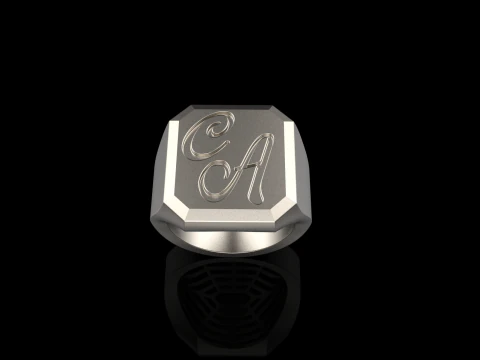 Initial signet ring model 1018 3D Print Model