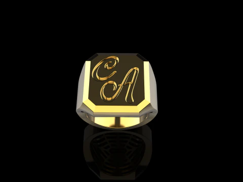 Initial signet ring model 1018 3D Print Model