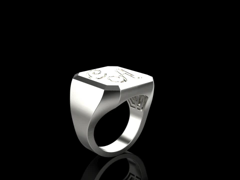 Initial signet ring model 1018 3D Print Model