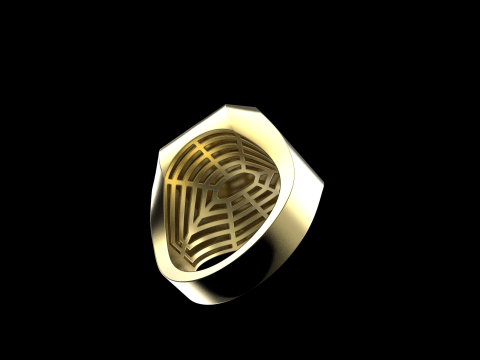 Initial signet ring model 1018 3D Принт Модель
