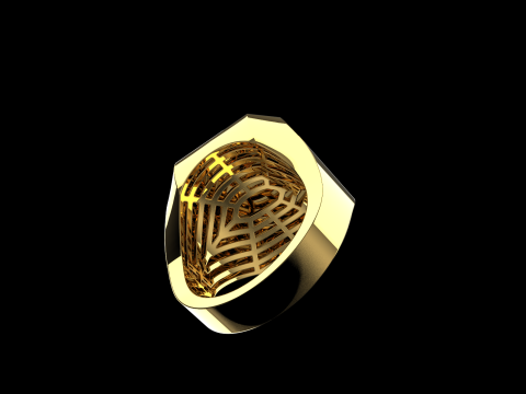 Initial signet ring model 1018 3D Принт Модель