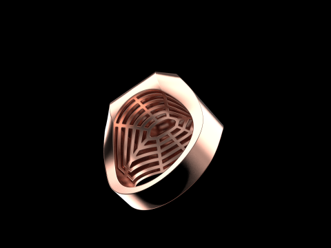 Initial signet ring model 1018 3D Принт Модель