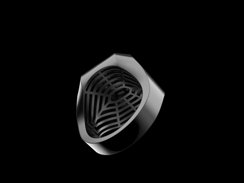 Initial signet ring model 1018 3D Принт Модель