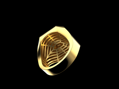 Initial signet ring model 1018 3D Принт Модель