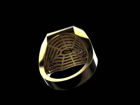 Initial signet ring with enamel model 1017 3D Print Model
