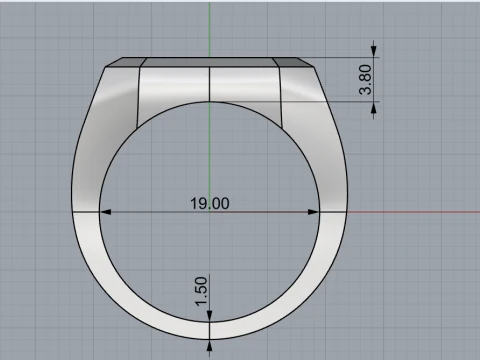 Initial signet ring with enamel model 1017 3D Print Model