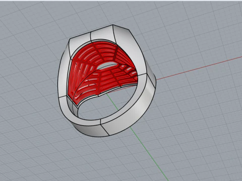 Initial signet ring with enamel model 1017 3D Print Model