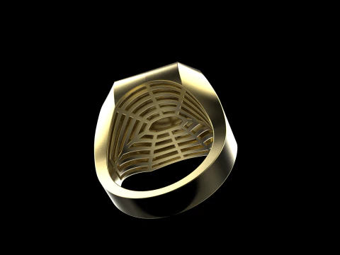 Initial signet ring with enamel model 1017 3D Print Model