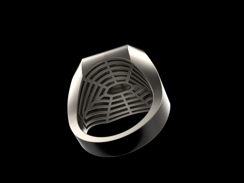 Initial signet ring with enamel model 1017 Modelo de impresión 3D