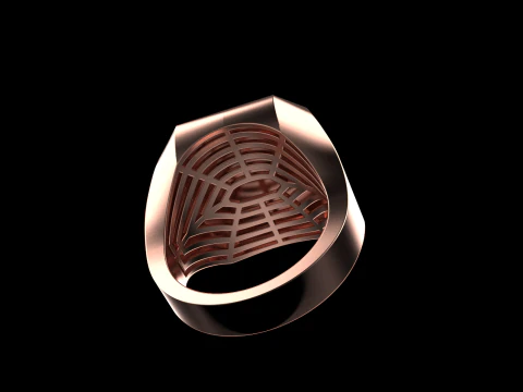 Initial signet ring with enamel model 1017 3D Print Model