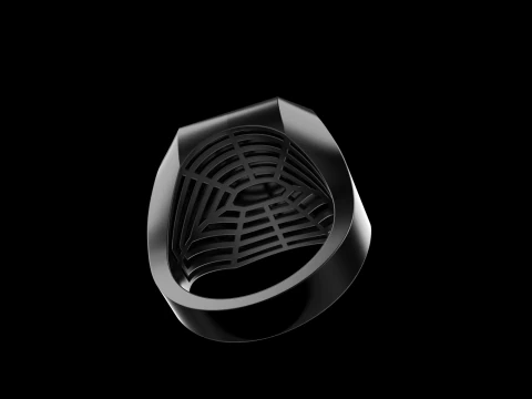Initial signet ring with enamel model 1017 3D Print Model