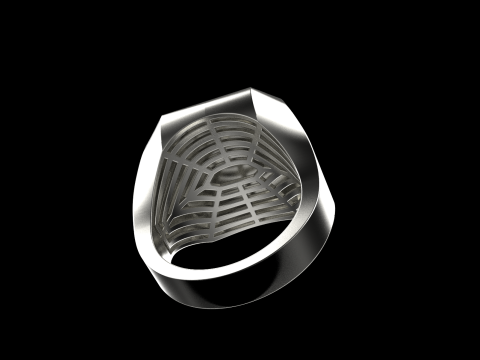 Initial signet ring with enamel model 1017 Modelo de impresión 3D