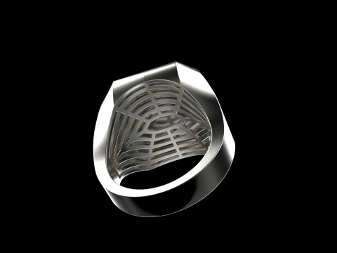 Initial signet ring with enamel model 1017 3D Print Model