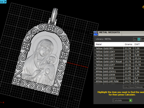 St Mary pendant model 1016 3D-printmodel