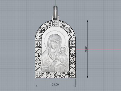 St Mary pendant model 1016 3D-printmodel