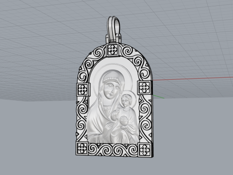 St Mary pendant model 1016 3D-printmodel