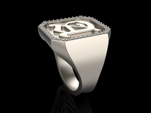 Initial signet ring model 1015 3D 打印模型