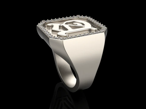Initial signet ring model 1015 3D Print Model