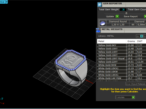 Initial signet ring model 1015 3D 打印模型