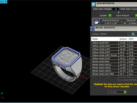 Initial signet ring model 1015 3D Print Model