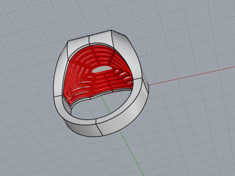 Initial signet ring model 1015 3D 打印模型