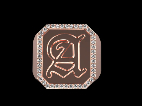 Initial signet ring model 1015 3D Print Model