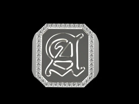 Initial signet ring model 1015 3D Print Model