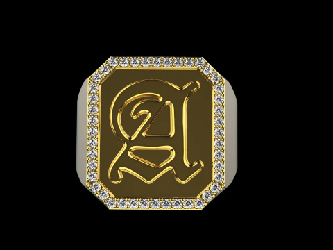 Initial signet ring model 1015 3D Print Model
