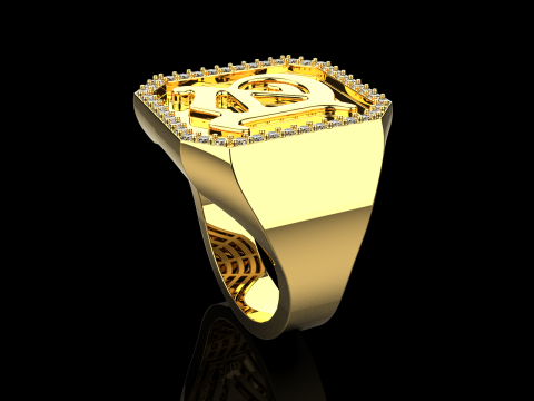 Initial signet ring model 1015 3D 打印模型