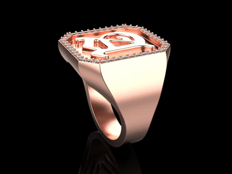 Initial signet ring model 1015 3D Print Model