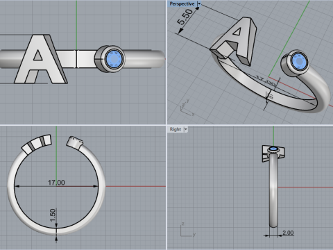 Initial ring model 1014 Modelo de Impressão 3D