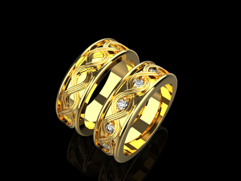 Wedding rings model 1013 3D Baskı Modeli