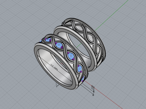 Wedding rings model 1013 3D Baskı Modeli