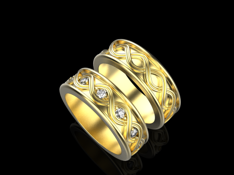 Wedding rings model 1013 3D Baskı Modeli