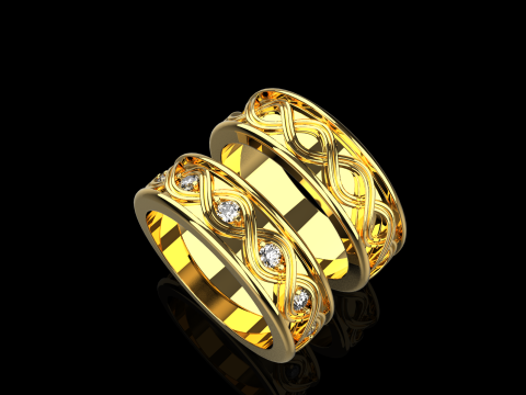 Wedding rings model 1013 3D Baskı Modeli