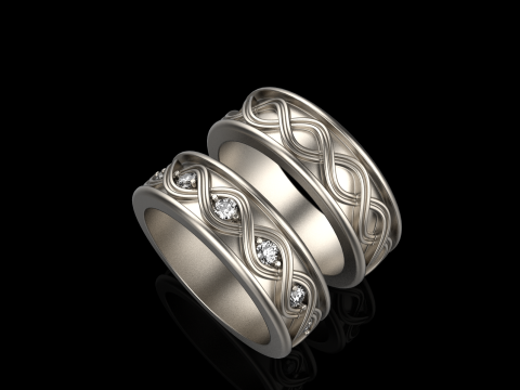 Wedding rings model 1013 3D Baskı Modeli
