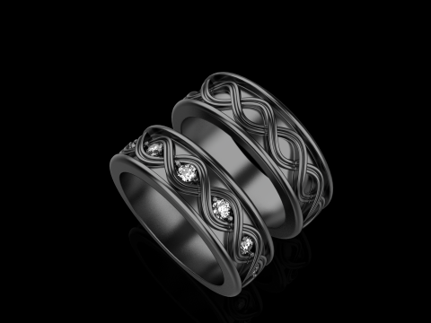 Wedding rings model 1013 3D Baskı Modeli