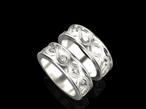 Wedding rings model 1013 3D Baskı Modeli