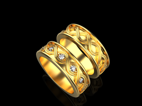 Wedding rings model 1013 3D Baskı Modeli