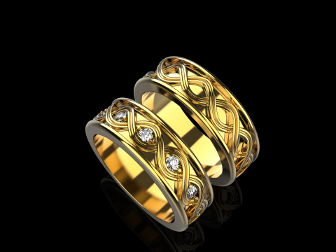 Wedding rings model 1013 3D Baskı Modeli
