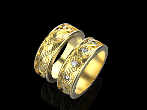 Wedding rings model 1013 3D Baskı Modeli
