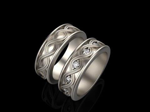 Wedding rings model 1013 3D Baskı Modeli