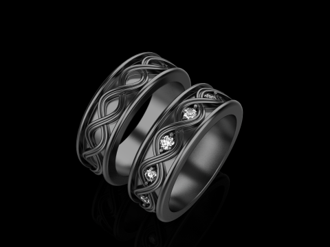 Wedding rings model 1013 3D Baskı Modeli